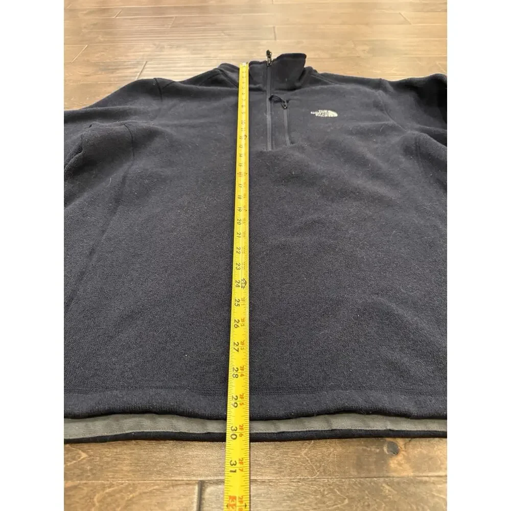 The North Face Mens Navy Fleece 1/4 Zip Pullover Sweater Jacket Size XL